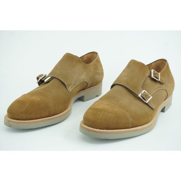 Magnanni Bernina Tan Suede Double Monk Strap Slip On Loafers Size 8 Saddle shoe main image 11
